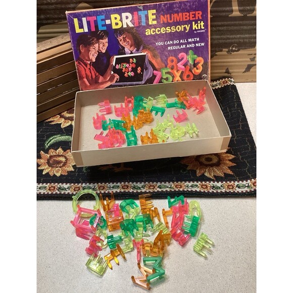 Lite Brite Numbers Accessory Kit + Alphabet & Peg Refill Sets Light Bright 1968 - Picture 6 of 16